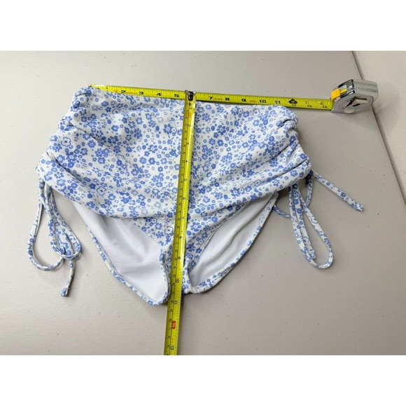 Hollister High Rise Ruched Ribbon Tie Waist Cute Floral Coquette Cottagecore S - Picture 3 of 6